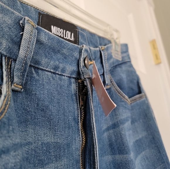 Miss Lola High Waist Flare Wide Leg Jeans Women’s Size 9 NWT Boho - Picture 7 of 10